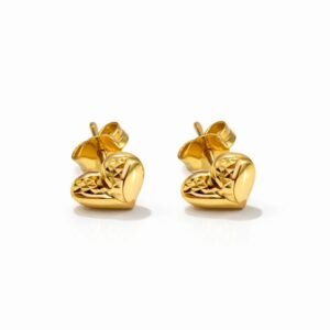 Boucles d’oreilles cœurs d’or 18k, 1.29g