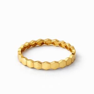 Bague rayons de miel d’or 18k, taille 7, 2.07g