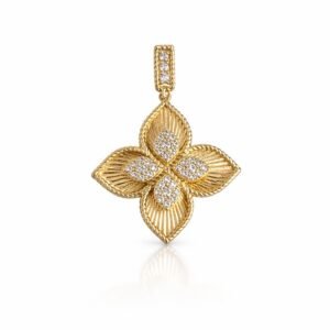Pendentif d’or 18k, fleur , 25mm, 3.24g