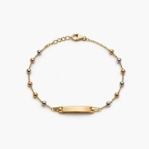 Bracelet trois tons d’or 18k pour enfant (13-15cm) 2.12g