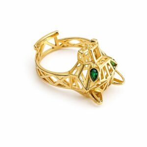 Bague d’or 18k panthère , taille 8.5, 4.64g