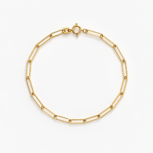 Bracelet paperclip fin d’or 18k, 19cm, 0.94g