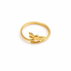 Bague « libellule » d’or 18k, taille 6.5, 1.65g