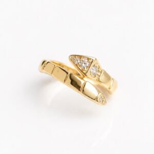 Bague serpent d’or 18k, taille 7.5, 3.13g