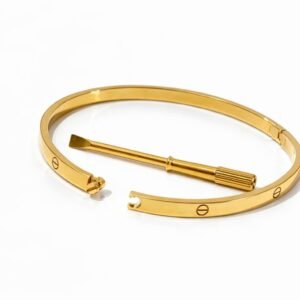Bracelet rigide d’or 18k, style love taille 16 (petit), 5.56g