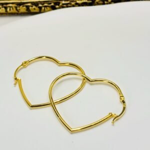 Anneaux en forme de cœur en or 18k, 28mm, 2.09g