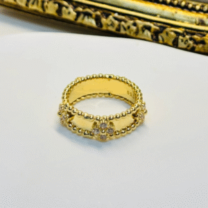 Bague trèfles avec pierres 4.96g, taille 6