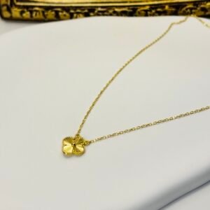 Collier trèfle attaché en or 18k trèfle de 8mm