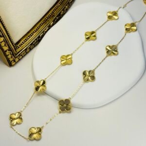 Collier d’or 18k 10 trèfles de 15mm , ajustable de 40 à 45cm, 12.89g