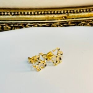 Boucles d’oreilles fleurs d’or 18k, 1.33g