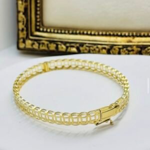 Bracelet rigide d’or 18k modèle millionaire, taille 19, 7.05g