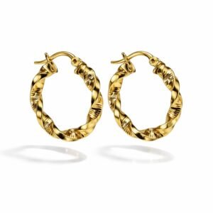 Créoles texturées 15mm 1.10g