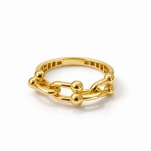 Bague hardware d’or 18k, taille 9, 3.78g