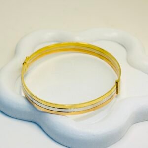 Bracelet trois tons love d’or 18k, 5.88g taille 17