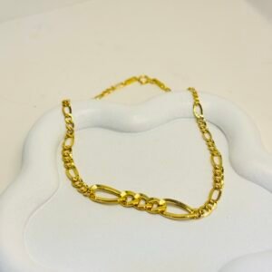 Bracelet figaro dégradé en or 18k, 19cm, 1.30g