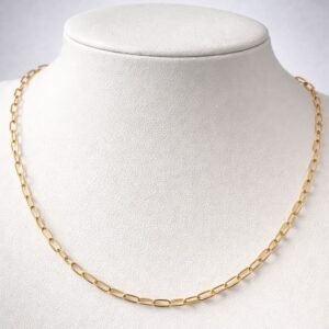 Chaîne paperclip d’or 18k, 38cm, 2.93g