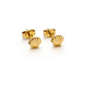 Boucles d’oreilles coquillages d’or 18k, 1g