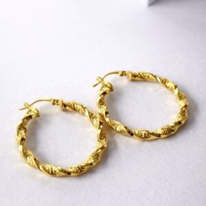 Créoles d’or 18k torsadées, 1.92g, 27mm