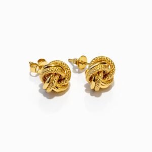 Boucles noeuds d’or 18k, 2.12g