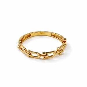 Bague style hardware d’or 18k, taille 6.5, 1.66g