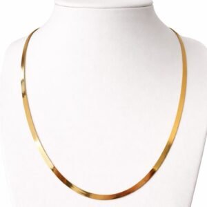 Chaîne plate d’or 18k, épaisseur 4mm, 10.73g