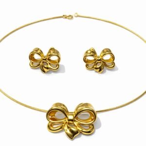 Parure d’or 18k, motif boucles, 9.84g