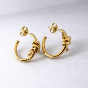 Boucles d’oreilles noeuds d’or 18k, 3.27g