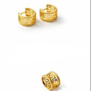 Ensemble d’or 18k, motif grec , 2.7g