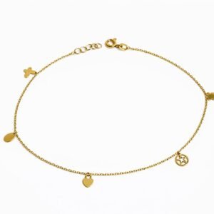 Chaîne de cheville d’or 18k, 23-25cm, 1.49g