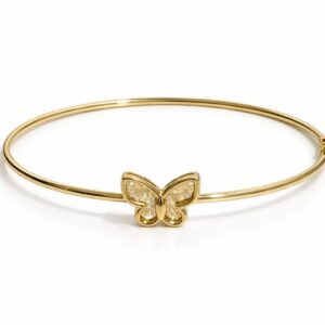 Bracelet rigide papillon texturé taille 17(petit/moyen), 3.82g