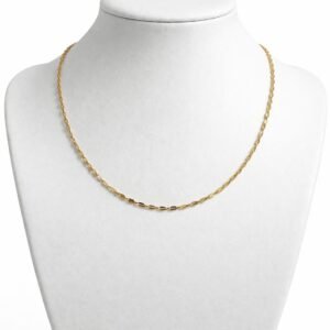 Chaîne miroir d’or 18k, pour bébé/enfant, 37cm, 0.95g