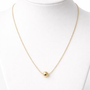 Collier d’or massif 18k, billes, ajustable 40-45cm, 3.5g