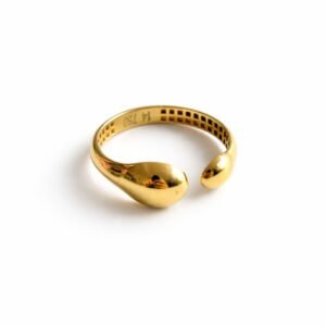 Bague gouttes d’or 18k, taille 6.5, 2.41g