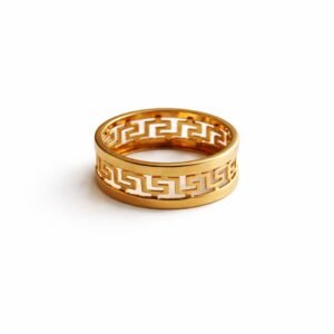 Bague style grec d’or 18k, taille 5,5, 2.14g