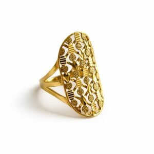 Bague d’or 18k, style traditionnel, taille 7.5, 3.14g