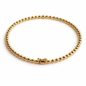 Bracelet rigide boules d’or 18k , taille 18 (moyen), 5.68g