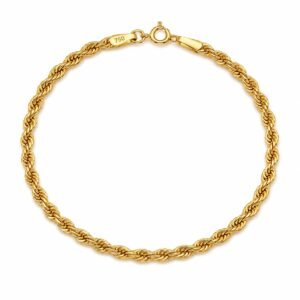Bracelet torsade d’or 18k modèle fin, 19cm, 0.87g