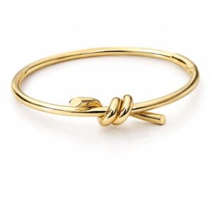 Bracelet rigide d’or 18k, noeud, taille 18, 6.71g