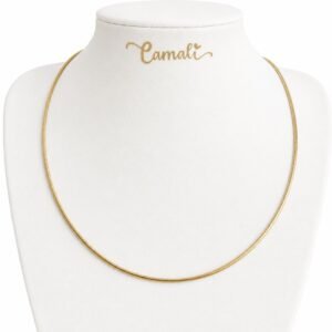 Chaîne câble d’or 18k, 43cm, réversible or blanc et jaune, 5.12g