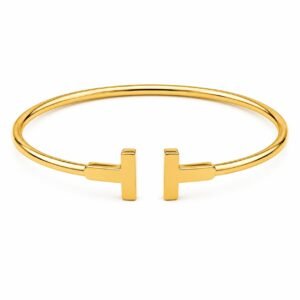 Bracelet rigide d’or 18k, style T, pour petit poignet (taille 16-17), 5.52g