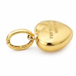 Pendentif cœur bombé d’or 18k, détachable, 22mm, 3.25g