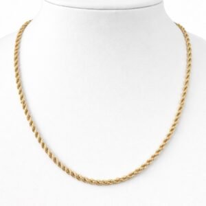 Chaîne torsade d’or 18k , 45cm, 4.59g