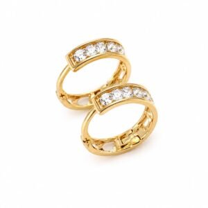 Dormeuses d’or 18k, avec pierres, 10mm (petit), 0.94g