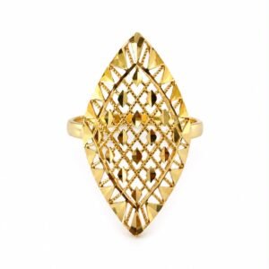 Bague style traditionnel en or 18k, taille 7.5, 2.70g