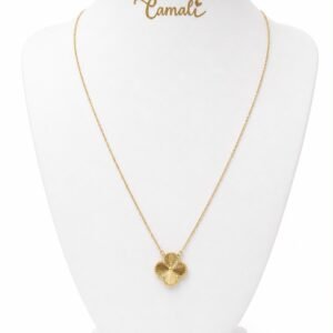 Collier d’or 18k, trèfle de 12mm (moyen), ajustable de 40-45cm, 1.97g