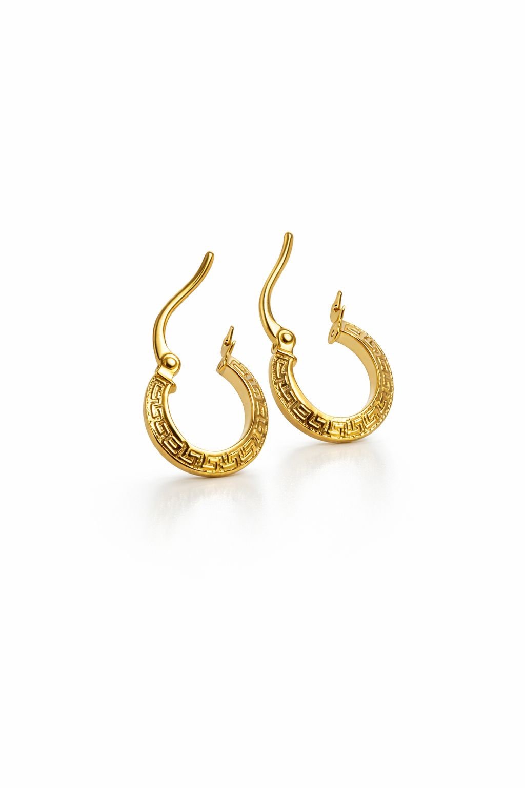 Boucles d’oreilles d’or 18k, style grec, 12mm, 0.82g – Image 2
