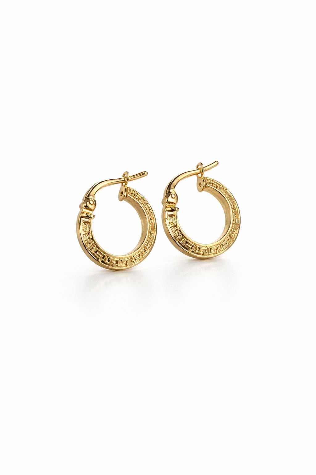 Boucles d’oreilles d’or 18k, style grec, 12mm, 0.82g